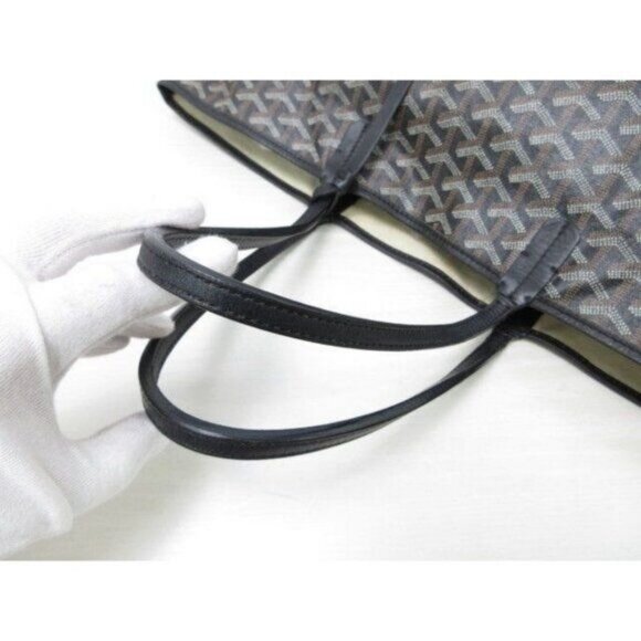 Authentic Goyard Goyardine Saint Louis PM Black Shoulder Tote Bag & Pouch Wallet - Picture 11 of 11